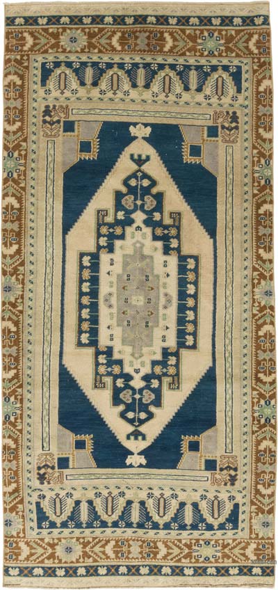 Alfombra Vintage Turca Anudada a Mano - 117 cm x 245 cm