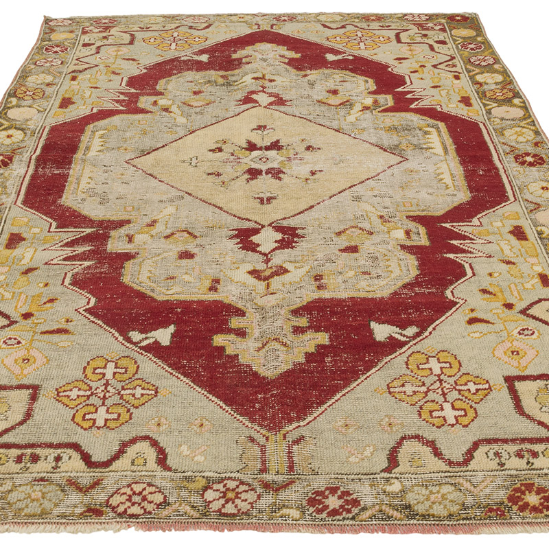 Vintage Turkish Hand-Knotted Rug - 4' 7" x 7'  (55" x 84") - K0086866