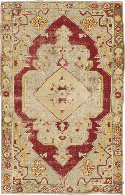 Alfombra Vintage Turca Anudada a Mano - 140 cm x 214 cm