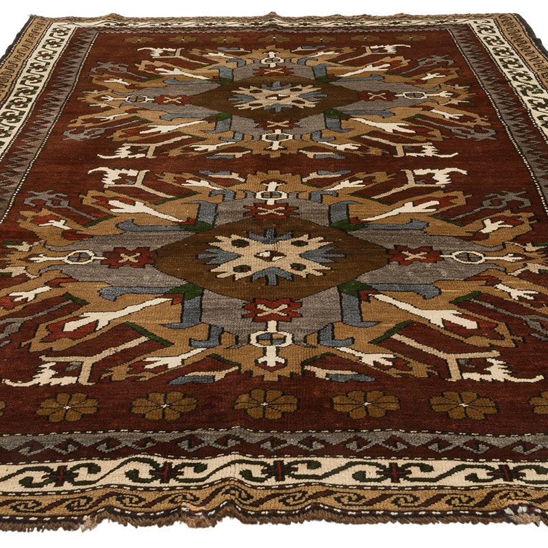 Alfombra Vintage Turca Anudada a Mano - 184 cm x 269 cm - K0086870