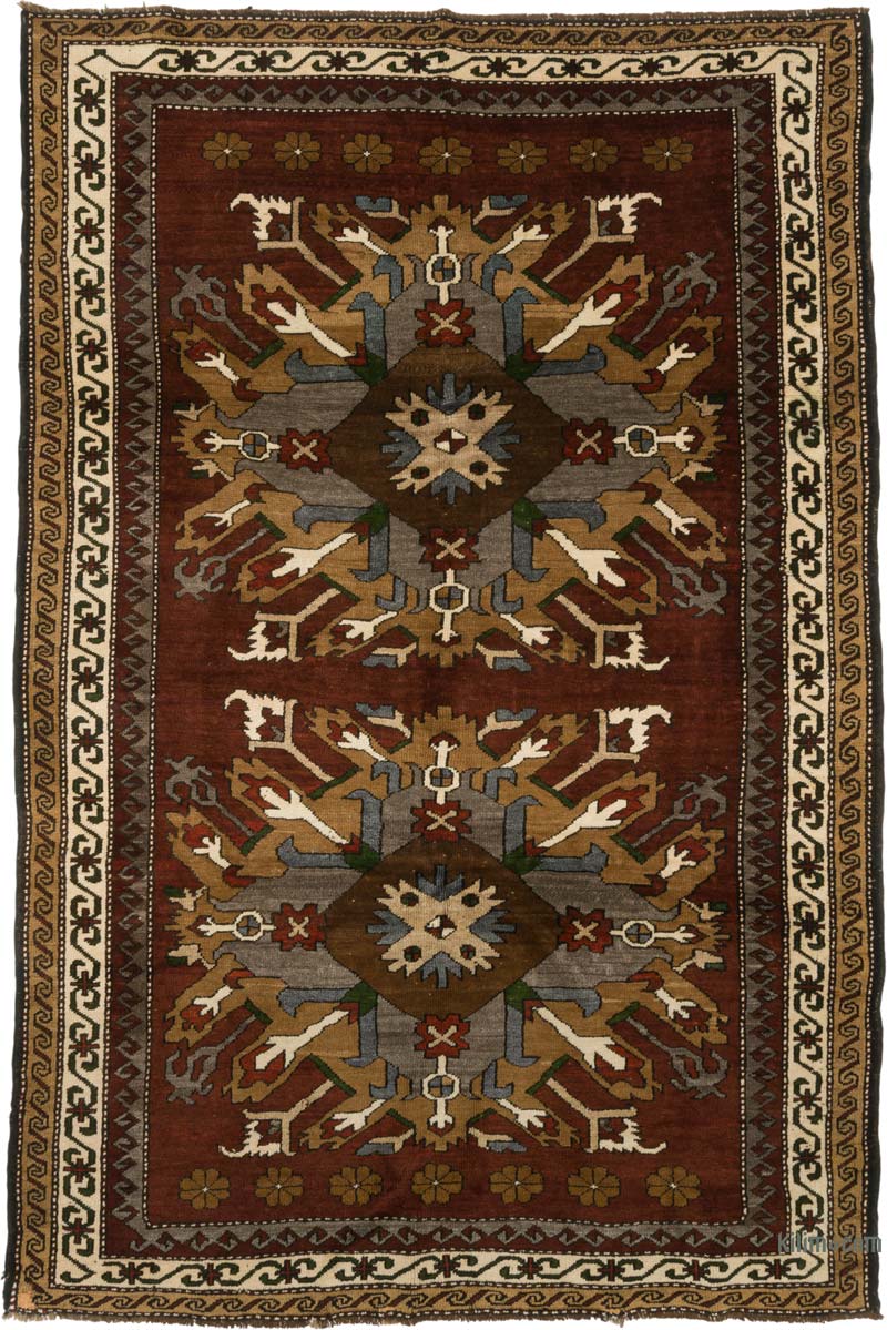 Alfombra Vintage Turca Anudada a Mano - 184 cm x 269 cm - K0086870