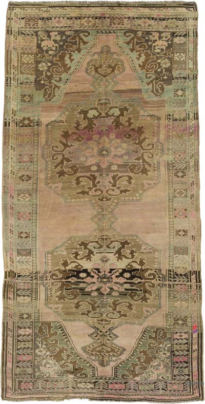 Vintage Turkish Hand-Knotted Rug - 5' 4" x 10' 4" (64" x 124")