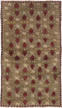 Vintage Turkish Hand-Knotted Rug - 119 cm x 203 cm
