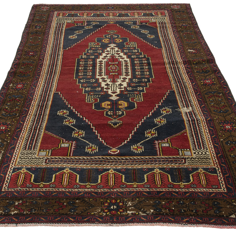 Alfombra Vintage Turca Anudada a Mano - 122 cm x 234 cm - K0086874
