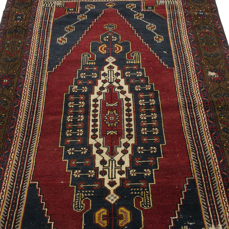 Alfombra Vintage Turca Anudada a Mano - 122 cm x 234 cm - K0086874