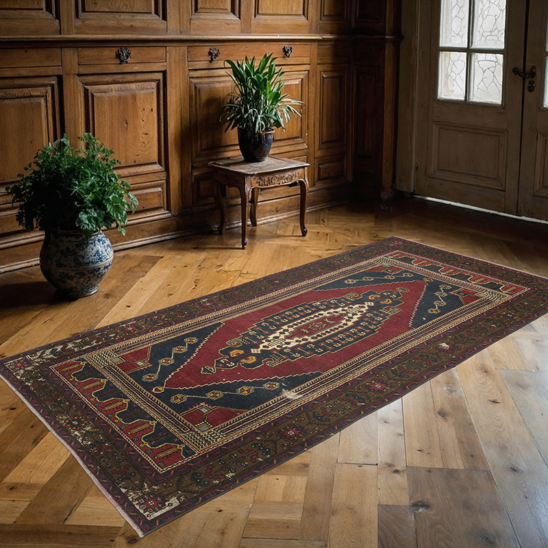 Alfombra Vintage Turca Anudada a Mano - 122 cm x 234 cm - K0086874