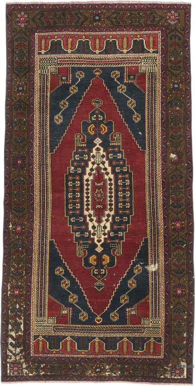 El Dokuma Vintage Halı - 122 cm x 234 cm