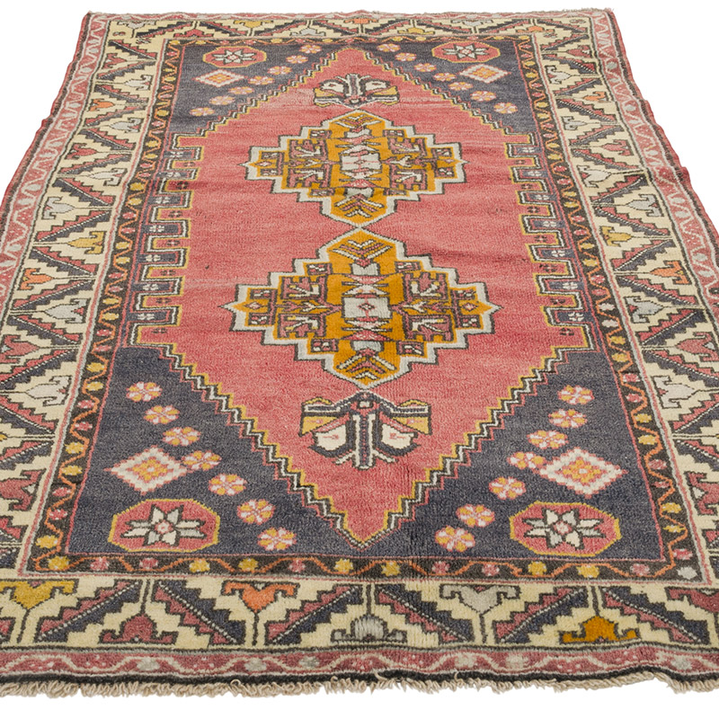 Alfombra Vintage Turca Anudada a Mano - 115 cm x 208 cm - K0086875