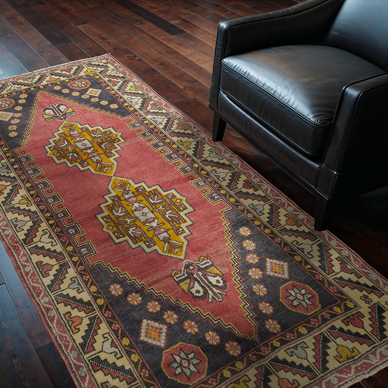 Alfombra Vintage Turca Anudada a Mano - 115 cm x 208 cm - K0086875