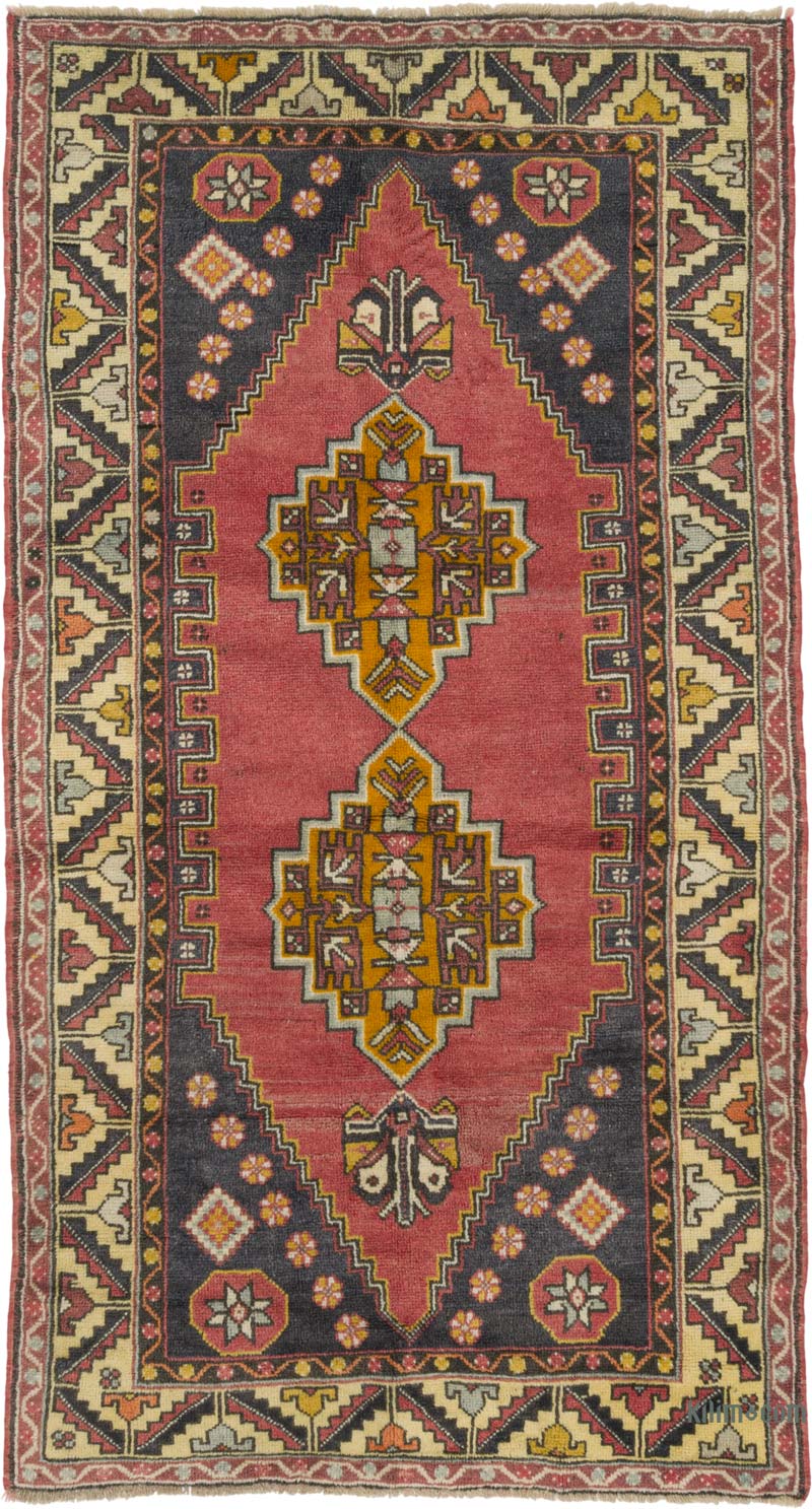 Alfombra Vintage Turca Anudada a Mano - 115 cm x 208 cm - K0086875