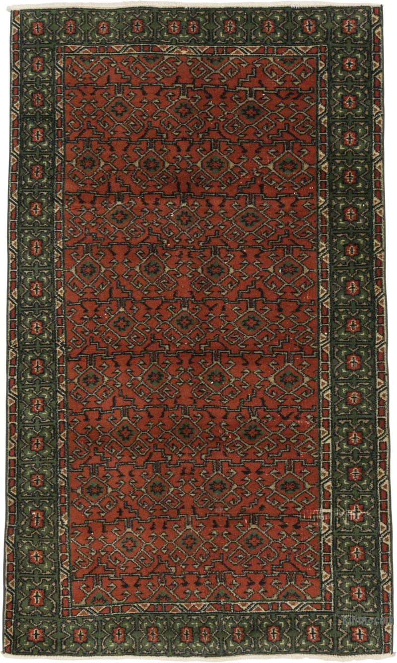 Alfombra Vintage Turca Anudada a Mano - 107 cm x 180 cm - K0086876