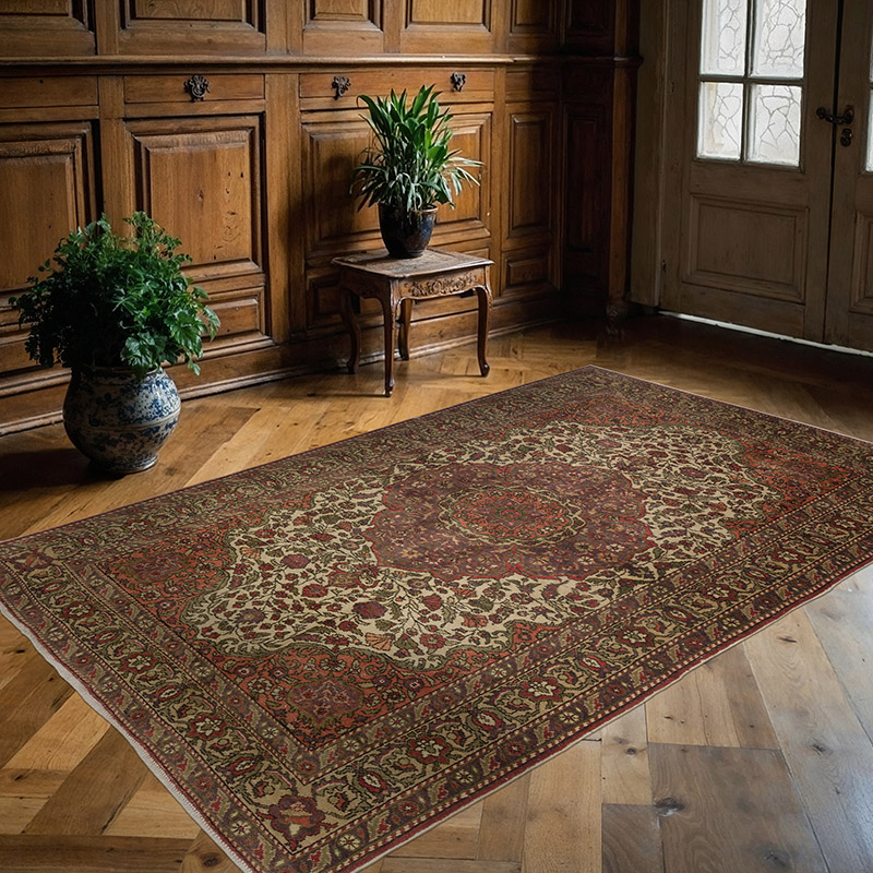 Vintage Turkish Hand-Knotted Rug - 4' 9" x 7' 4" (57" x 88") - K0086881