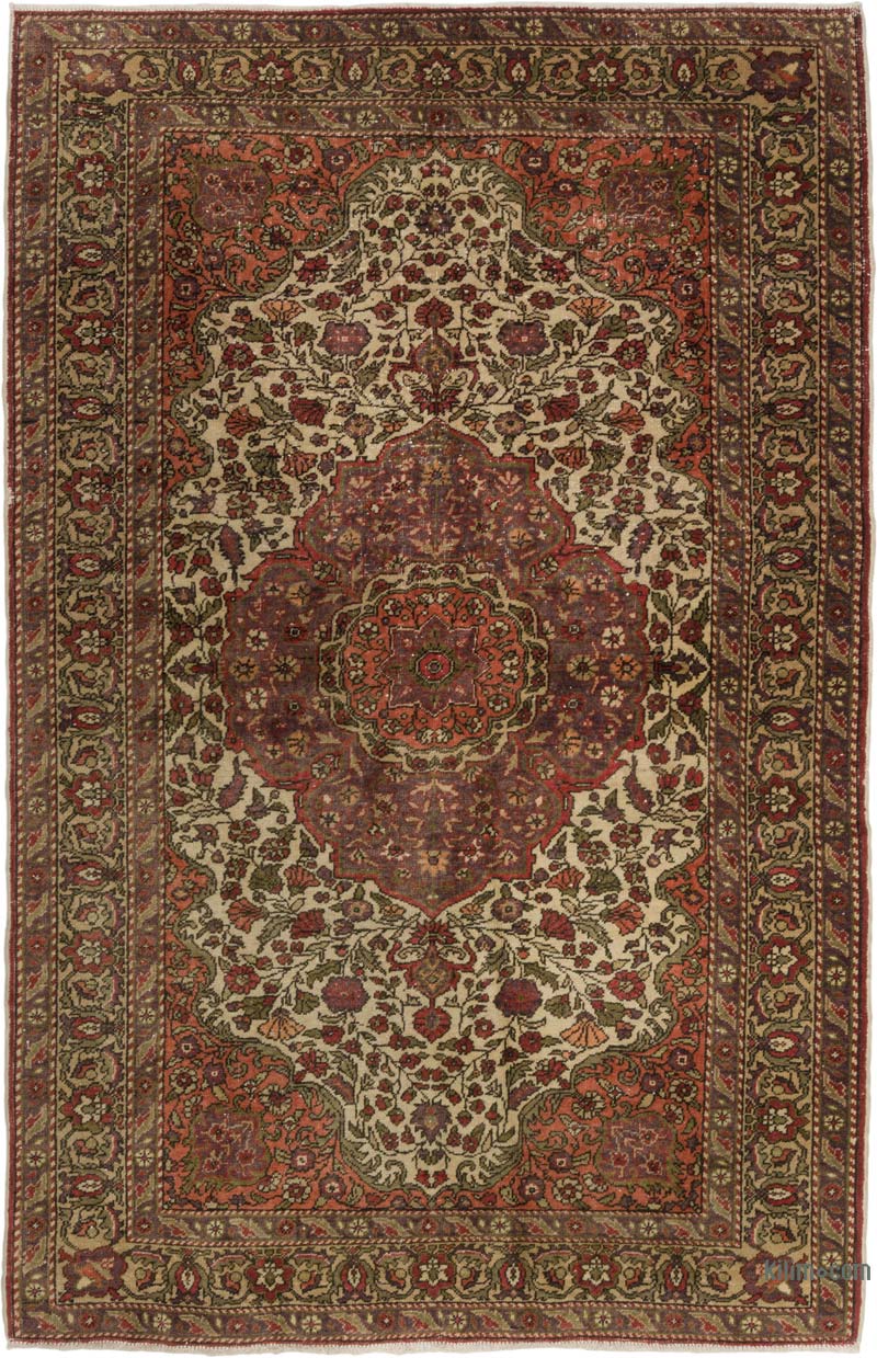 Vintage Turkish Hand-Knotted Rug - 4' 9" x 7' 4" (57" x 88") - K0086881