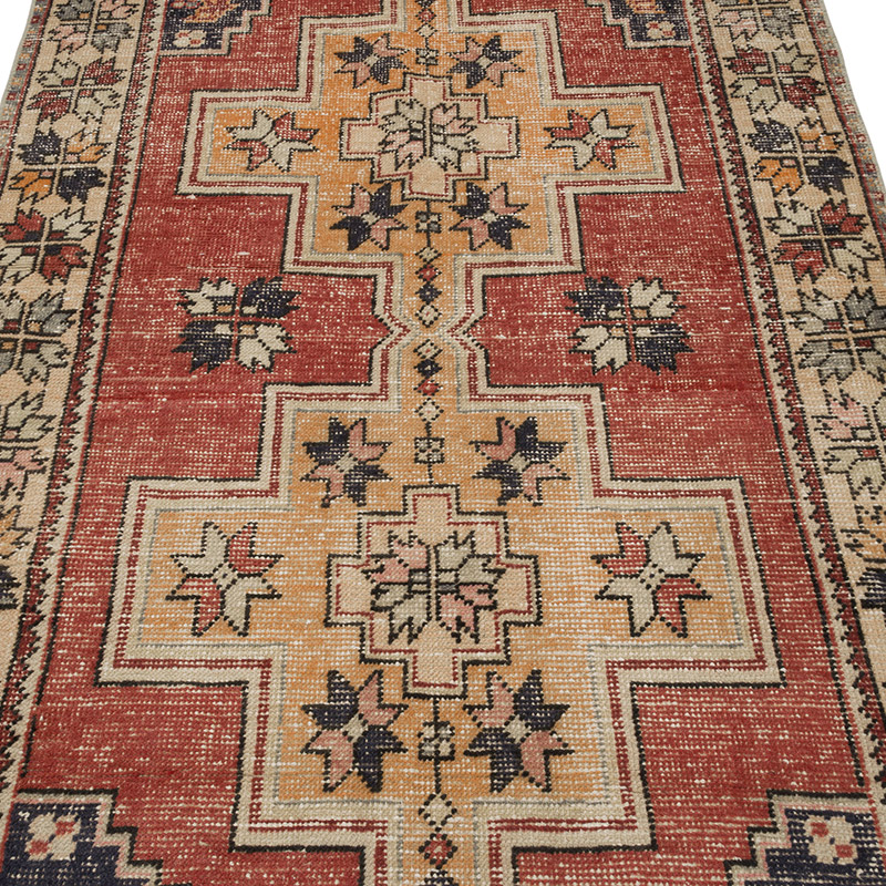 Alfombra Vintage Turca Anudada a Mano - 121 cm x 226 cm - K0086882
