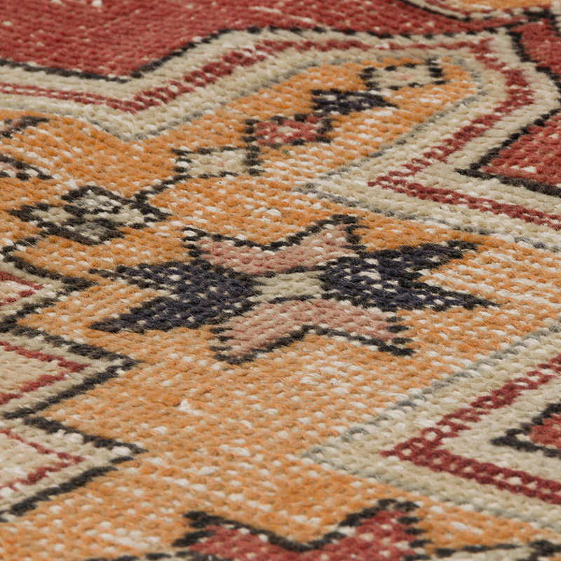 Alfombra Vintage Turca Anudada a Mano - 121 cm x 226 cm - K0086882