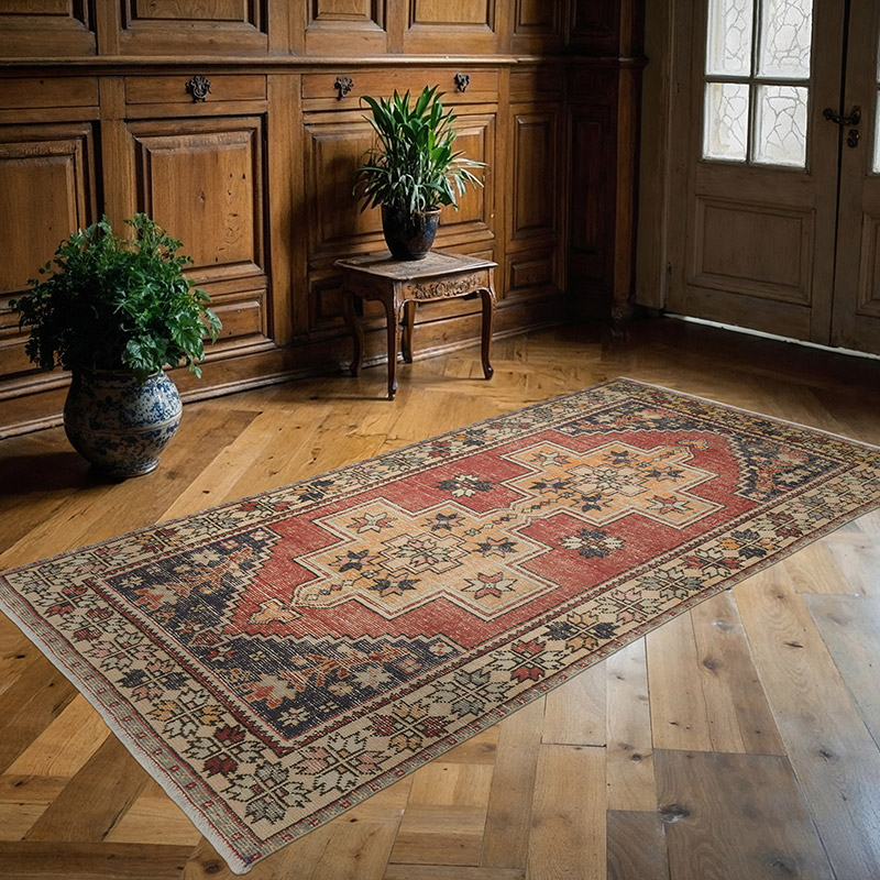 Vintage Turkish Hand-Knotted Rug - 4'  x 7' 5" (48" x 89") - K0086882