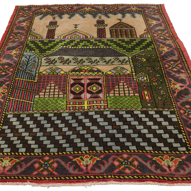 El Dokuma Vintage Halı - 111 cm x 171 cm - K0086884