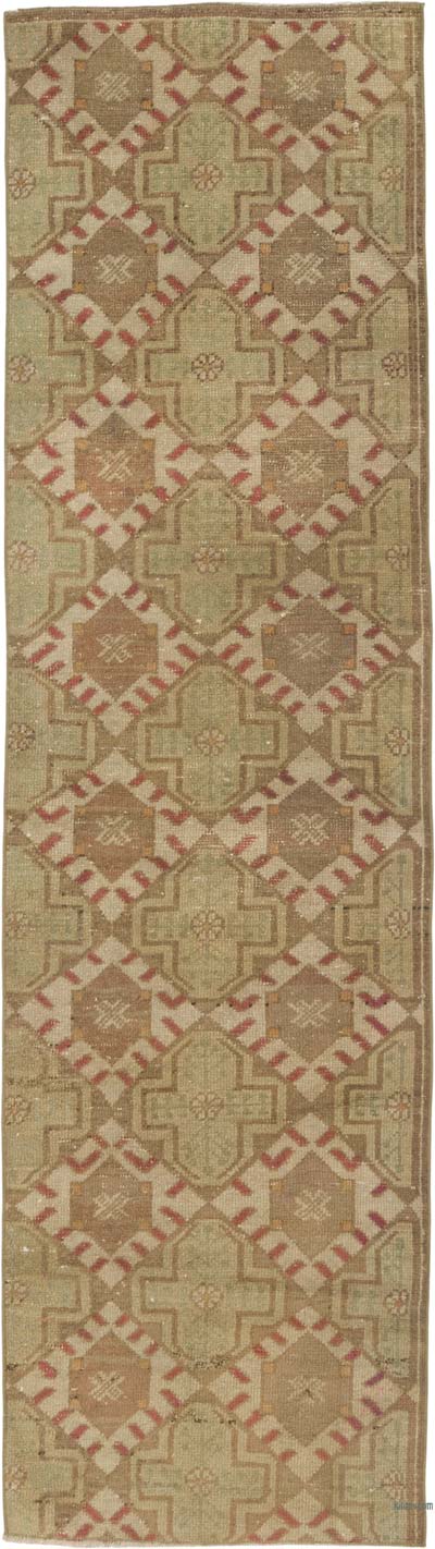 Pasillo Vintage Turco Anudado a Mano - 72 cm x 261 cm