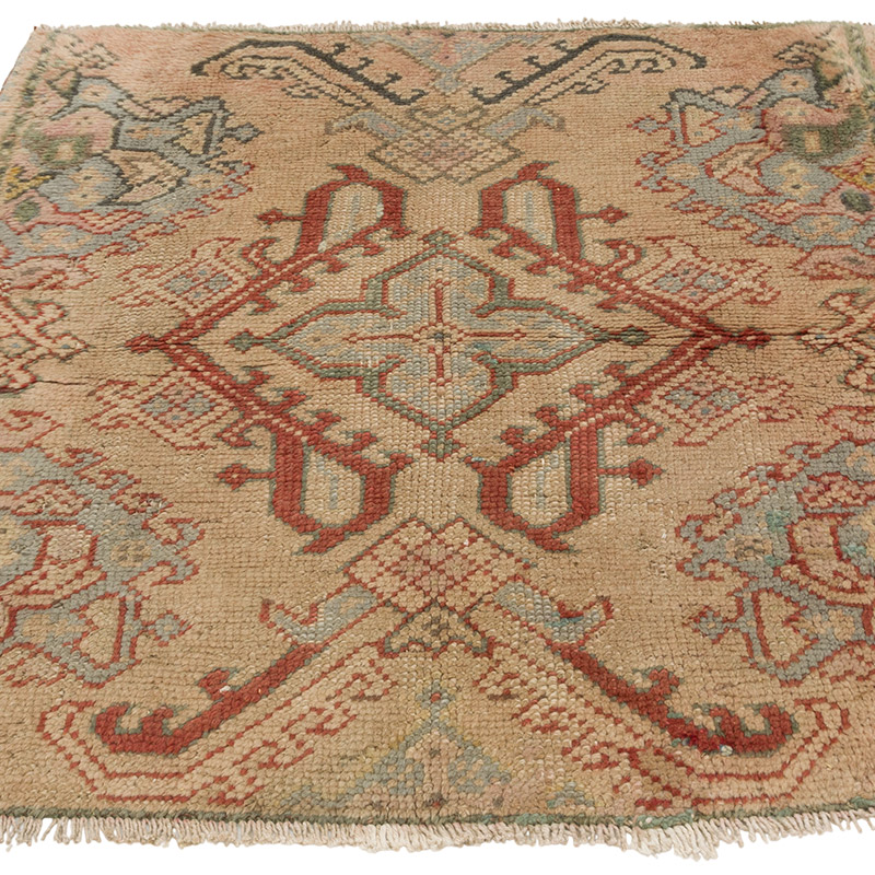 El Dokuma Vintage Halı - 98 cm x 110 cm - K0086892