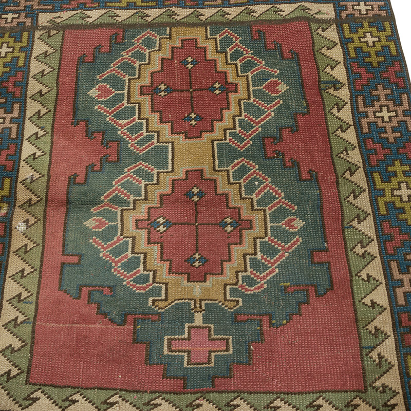 El Dokuma Vintage Halı - 89 cm x 102 cm - K0086896