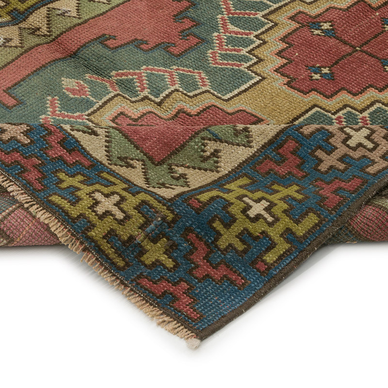 El Dokuma Vintage Halı - 89 cm x 102 cm - K0086896