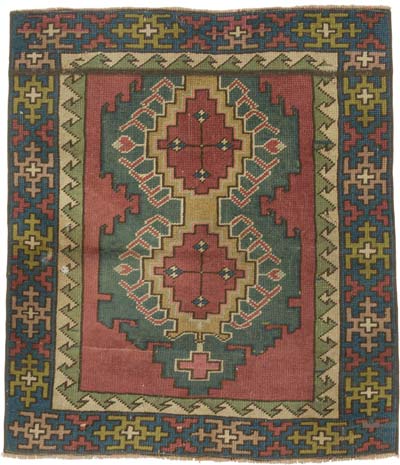 El Dokuma Vintage Halı - 89 cm x 102 cm