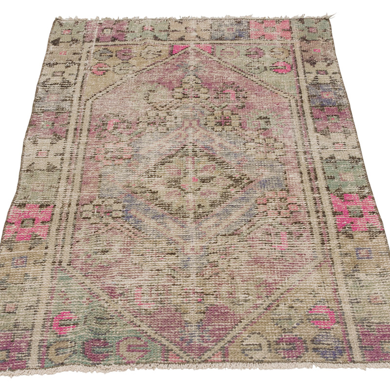 Alfombra Vintage Turca Anudada a Mano - 72 cm x 117 cm - K0086897