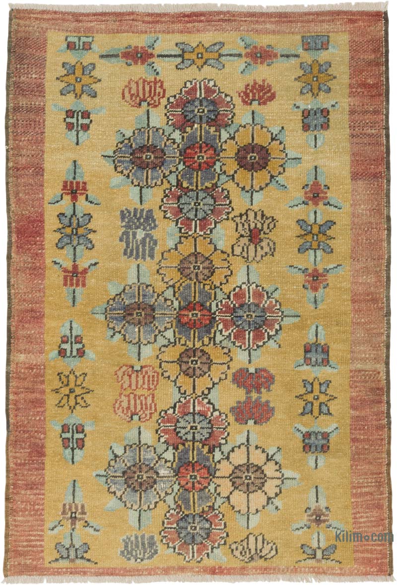 Alfombra Vintage Turca Anudada a Mano - 80 cm x 117 cm - K0086898