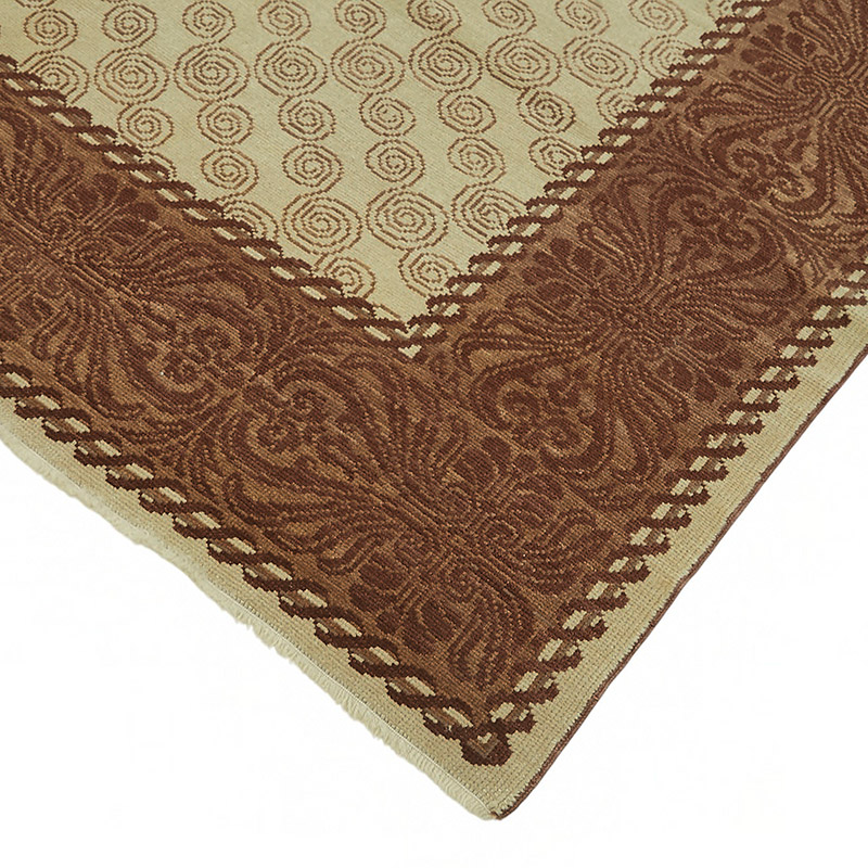 New Hand Knotted Wool Oushak Rug - 6' 8" x 9' 4" (80" x 112") - K0086902