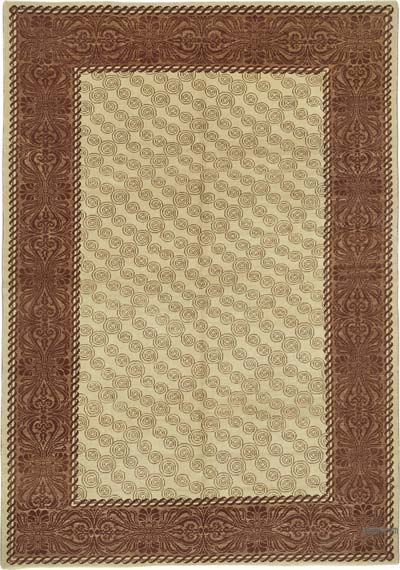 New Hand Knotted Wool Oushak Rug - 6' 8" x 9' 4" (80" x 112")
