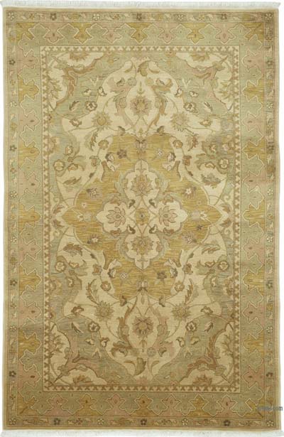 New Hand Knotted Wool Oushak Rug - 5' 9" x 8' 10" (69" x 106")