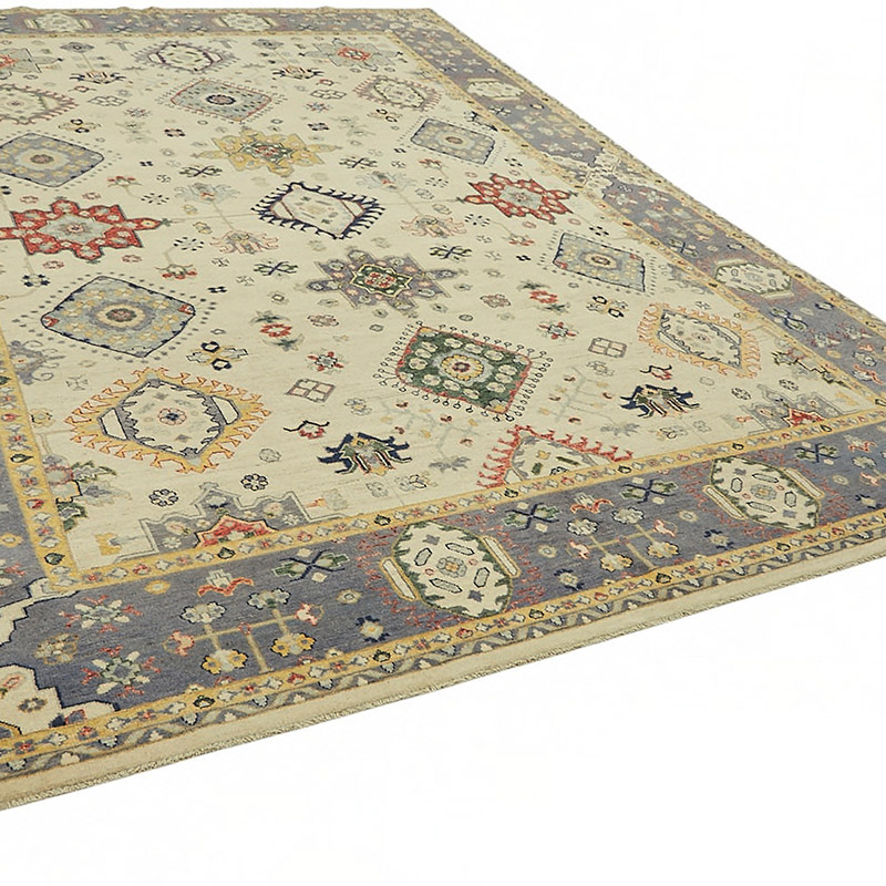 New Hand Knotted Wool Oushak Rug - 9' 9" x 13' 5" (117" x 161") - K0087012
