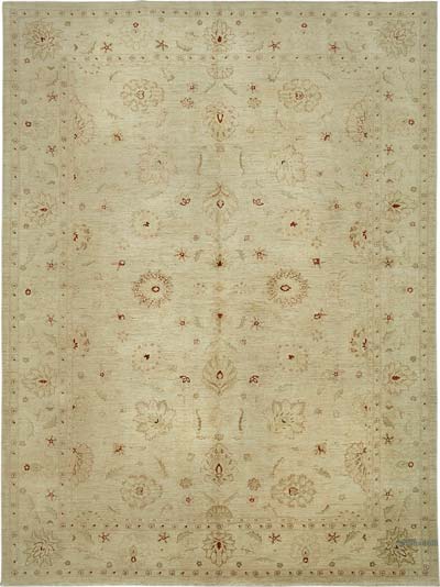New Hand Knotted Wool Oushak Rug - 10' 2" x 13' 9" (122" x 165")