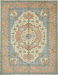 New Hand Knotted Wool Oushak Rug - 9'  x 11' 5" (108" x 137")