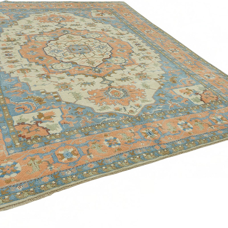 New Hand Knotted Wool Oushak Rug - 9'  x 11' 5" (108" x 137") - K0087018
