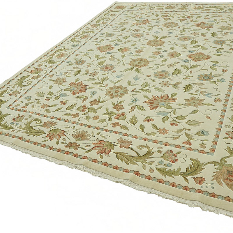 New Hand Knotted Wool Oushak Rug - 9'  x 12' 2" (108" x 146") - K0087030