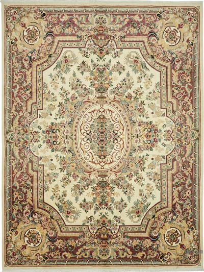 New Hand Knotted Wool Oushak Rug - 9'  x 12' 1" (108" x 145")