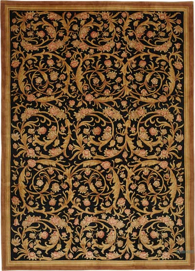 New Hand Knotted Wool Oushak Rug - 9' 5" x 13' 2" (113" x 158")