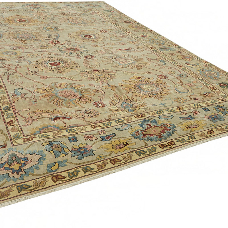 New Hand Knotted Wool Oushak Rug - 9' 9" x 14' 1" (117" x 169") - K0087048