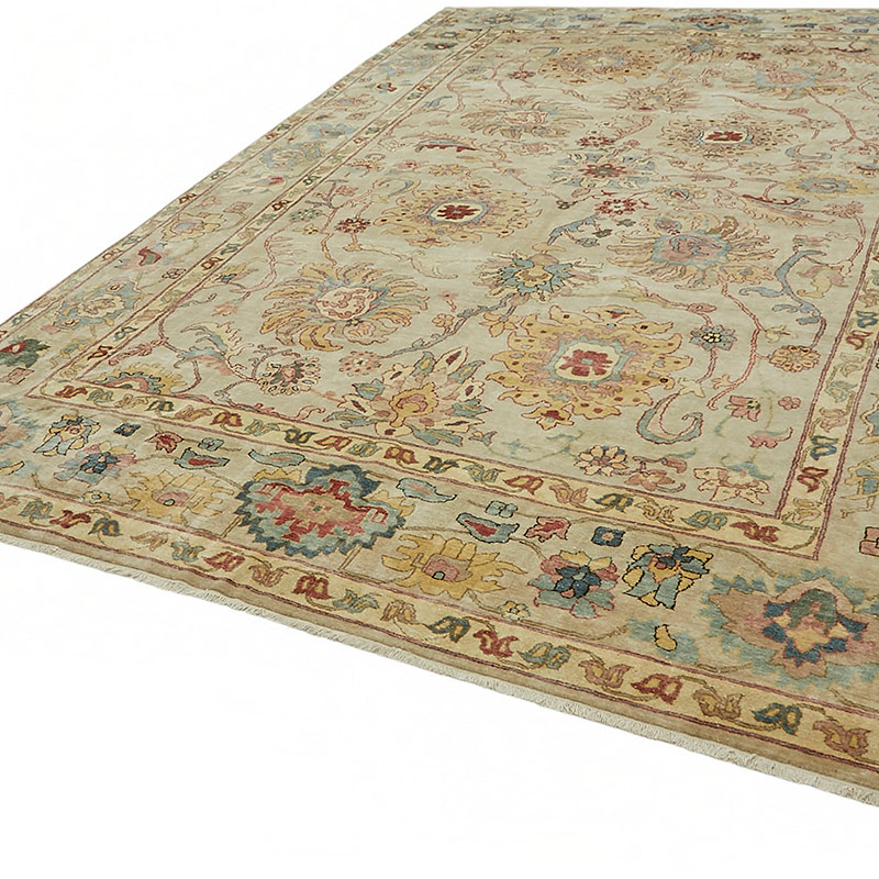 New Hand Knotted Wool Oushak Rug - 9' 9" x 14' 1" (117" x 169") - K0087048