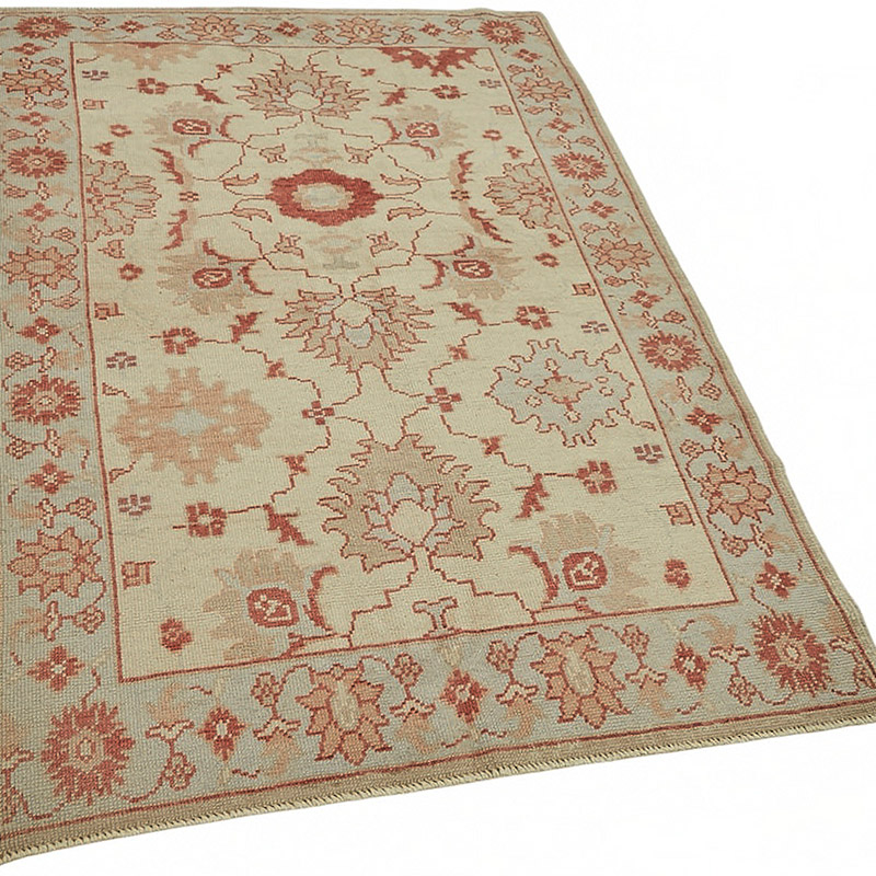 New Hand Knotted Wool Oushak Rug - 3' 11" x 6' 1" (47" x 73") - K0087064