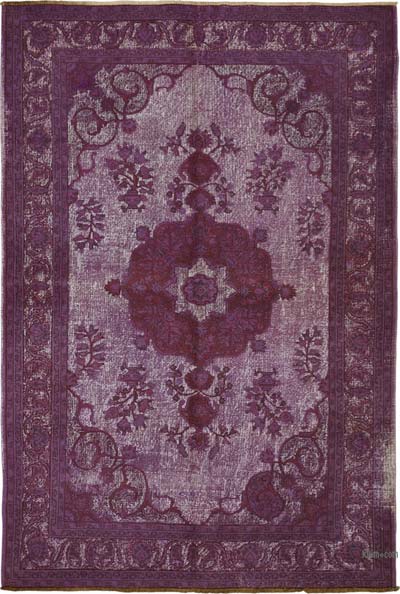 Hand Carved Over-Dyed Rug - 6' 6" x 9' 9" (78" x 117")