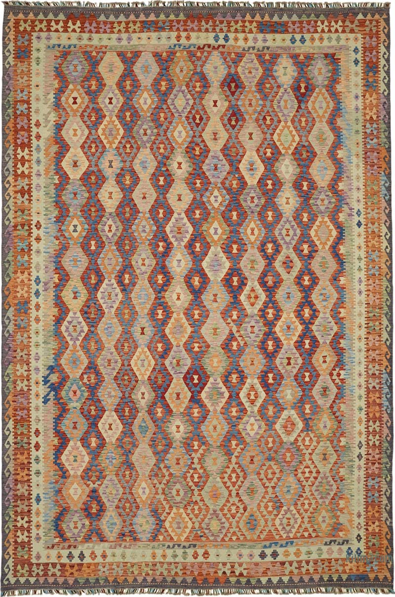 New Afghan Kilim Rug - 10' 7" x 15' 9" (127" x 189") - K0087179