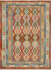 New Afghan Kilim Rug - 8' 5" x 11' 1" (101" x 133")