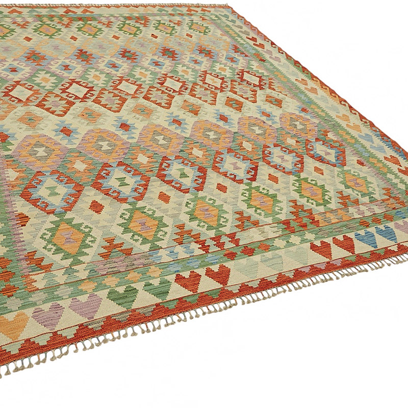 New Afghan Kilim Rug - 8' 2" x 9' 9" (98" x 117") - K0087185