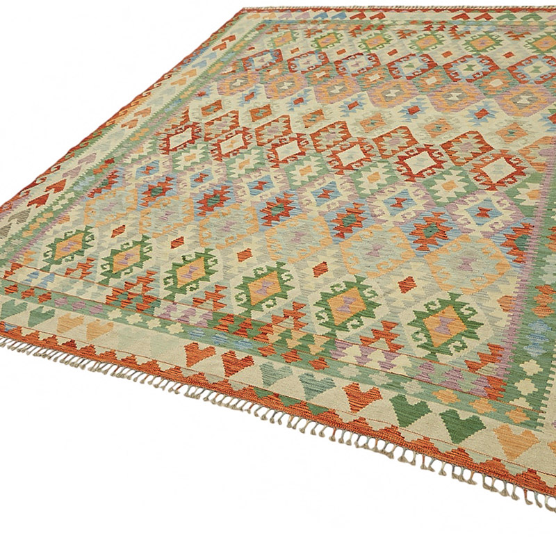 New Afghan Kilim Rug - 8' 2" x 9' 9" (98" x 117") - K0087185