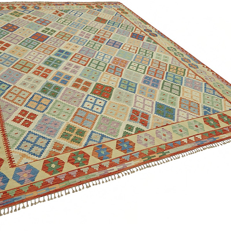 New Afghan Kilim Rug - 8' 6" x 11' 5" (102" x 137") - K0087195