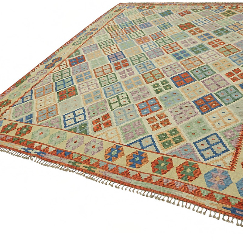 New Afghan Kilim Rug - 8' 6" x 11' 5" (102" x 137") - K0087195