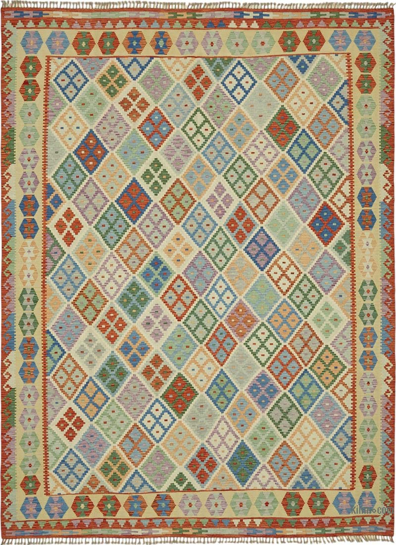 New Afghan Kilim Rug - 8' 6" x 11' 5" (102" x 137") - K0087195