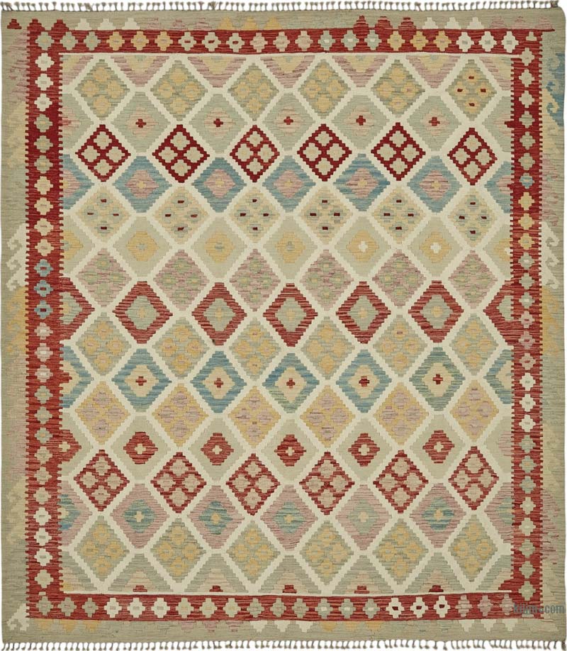 New Afghan Kilim Rug - 8' 5" x 9' 6" (101" x 114") - K0087213